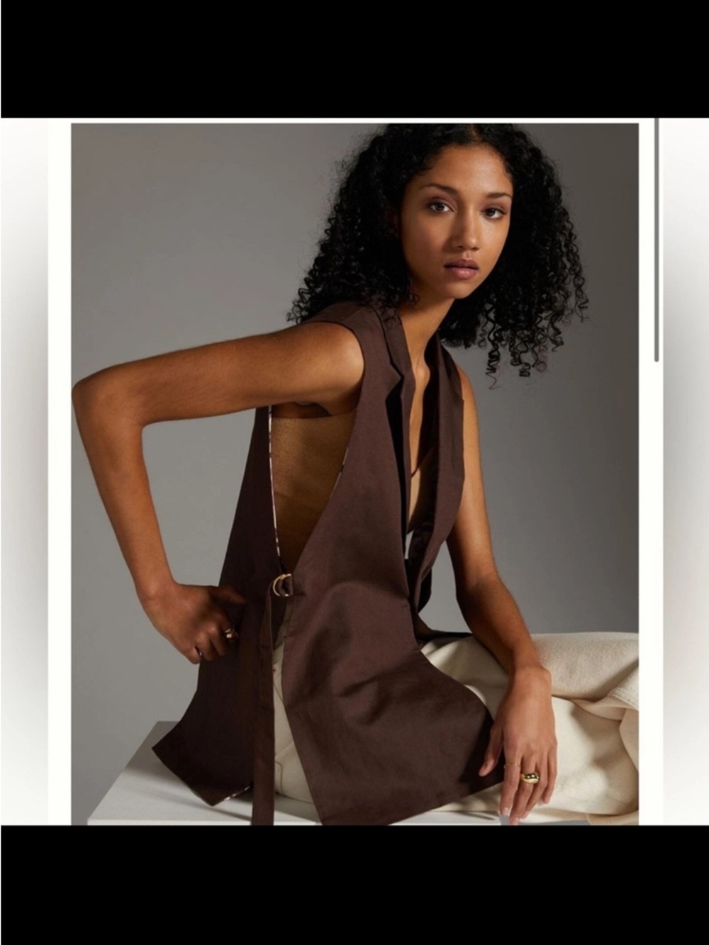 Maeve Anthropologie Long Lapel Vest One Size